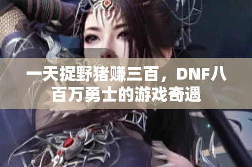 一天捉野猪赚三百，DNF八百万勇士的游戏奇遇