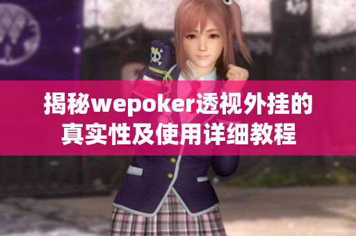 揭秘wepoker透视外挂的真实性及使用详细教程