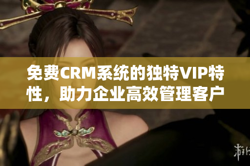 免费CRM系统的独特VIP特性，助力企业高效管理客户关系