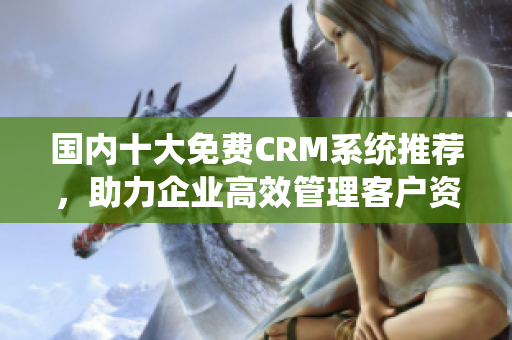 国内十大免费CRM系统推荐，助力企业高效管理客户资源