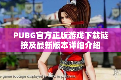 PUBG官方正版游戏下载链接及最新版本详细介绍
